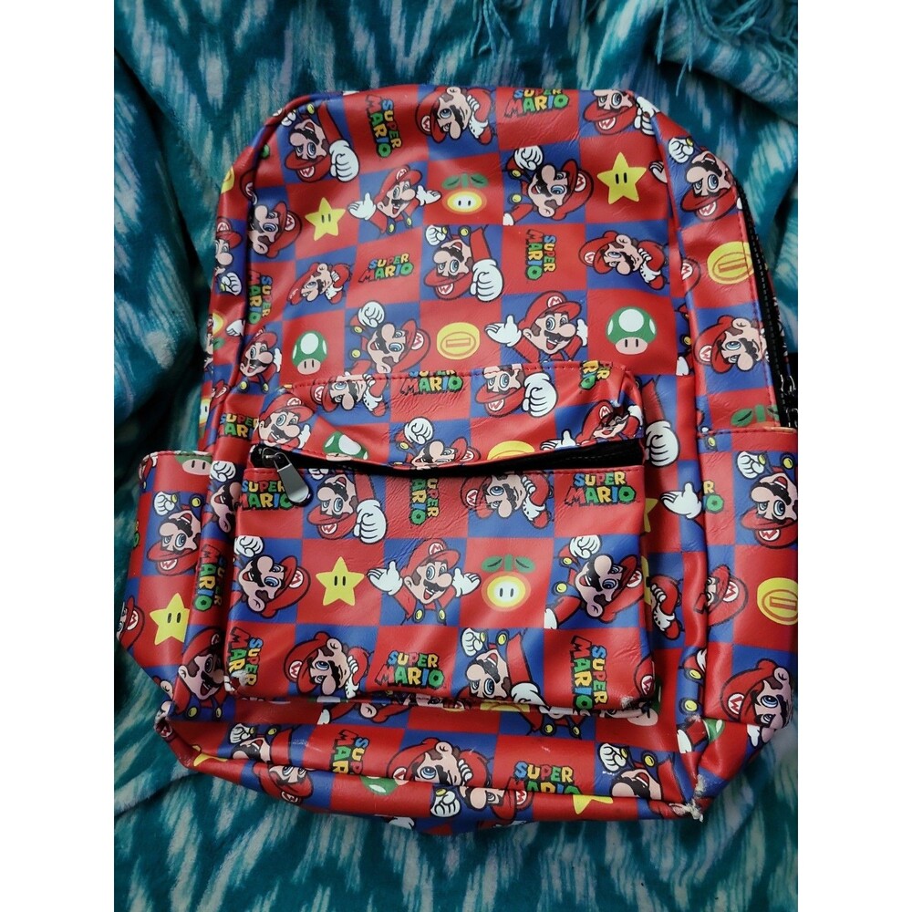 Super Mario Checkerboard Backpack Red Nintendo